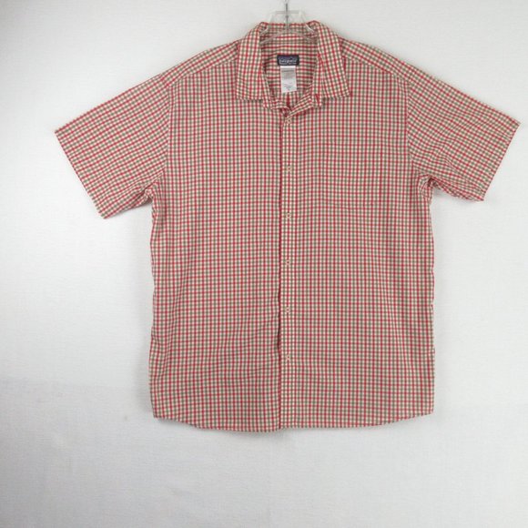 Patagonia Other - Patagonia Red and Tan Gingham Shirt Size XL Short Sleeve